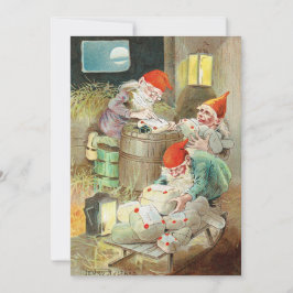 Vintage Julafton Jultomte Julkort