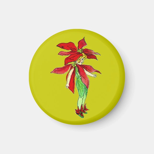 Vintage Julafton Pixies Magnet (Framsidan)