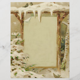 Vintage Julafton Yard Scene Brevhuvud