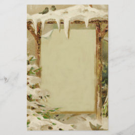 Vintage Julafton Yard Scene Brevpapper