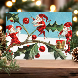 Vintage julalfer Holly Holiday vykort