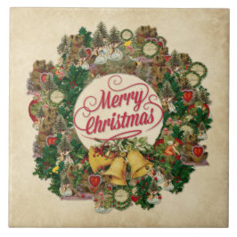 Vintage-julandedräkt (God jul) Kakelplatta