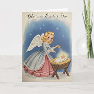 Vintage julängel högtidskort helgkort