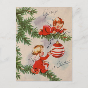 Vintage julänglar helg vykort
