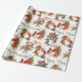 Vintage-jular och svampar presentpapper