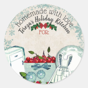 Vintage Julbakning behandlar personlig Clas Runt Klistermärke
