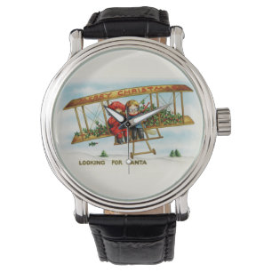 Vintage-julbarnen Tittar för tomten Armbandsur