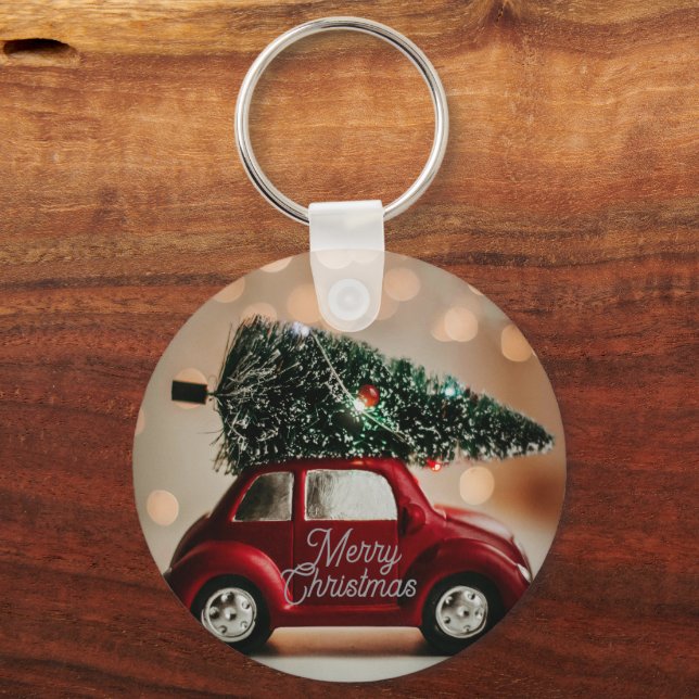 Vintage julbil nyckelring – Glad jul (Framsida)