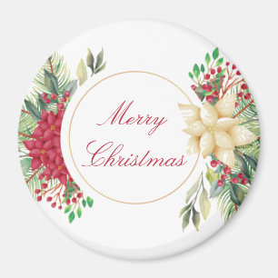 Vintage julblomma magnet