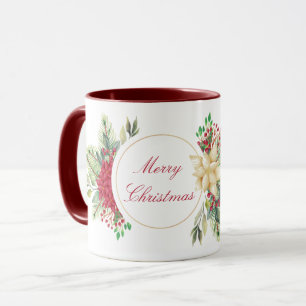Vintage julblomma mugg
