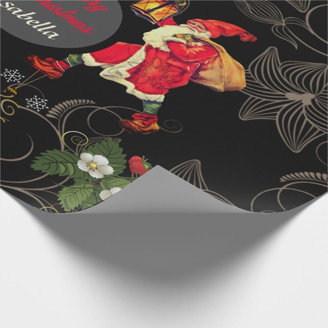 Vintage julblommor presentpapper (Hörn)