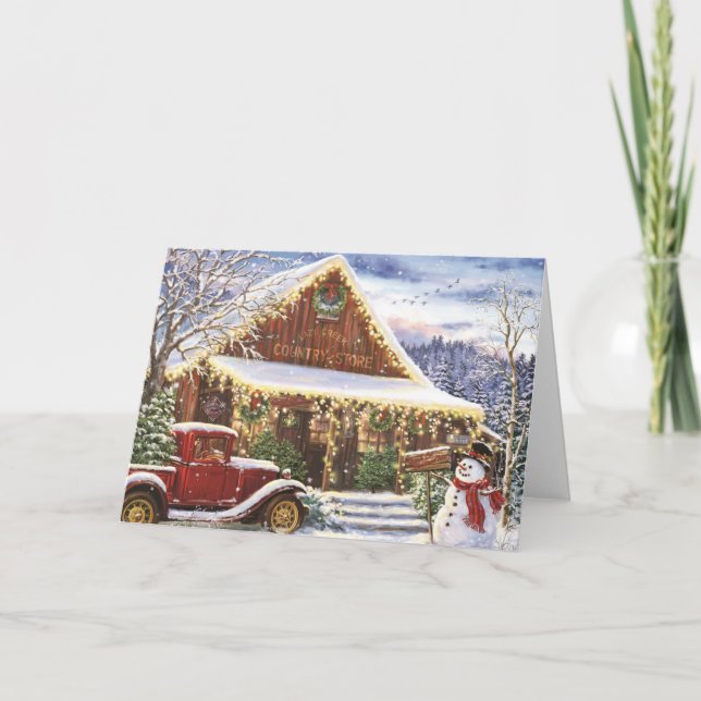 Vintage-julbutik Helgkort (Framsida)