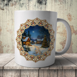 Vintage julby Doily Kaffemugg