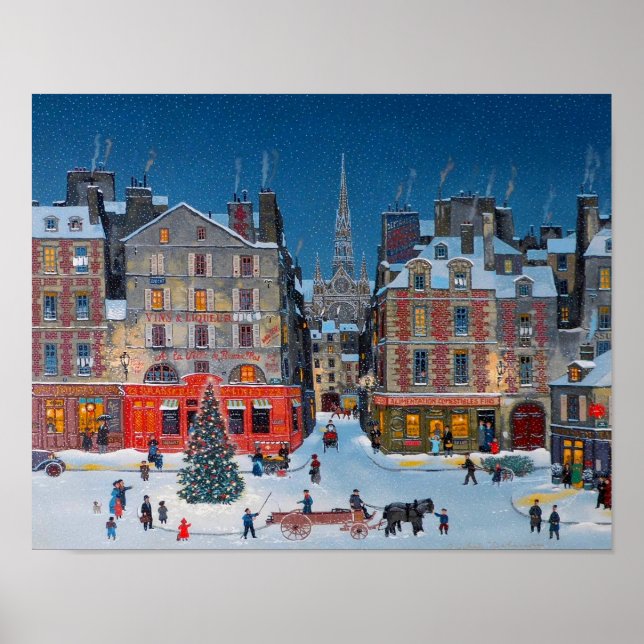 Vintage julby i victoriansk stil  poster (Framsidan)