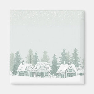 Vintage julby julgran magnet