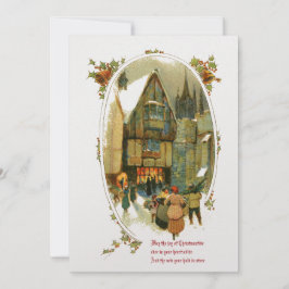 Vintage julby julkort