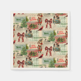 Vintage julcollage pappersservett