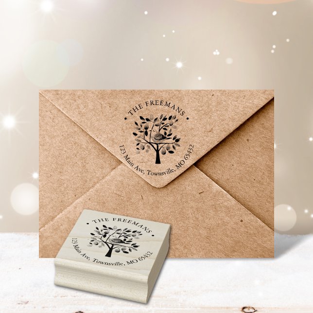 Vintage julduva i päronträd stämpel (12 Days of Christmas Theme Address Stamp
)