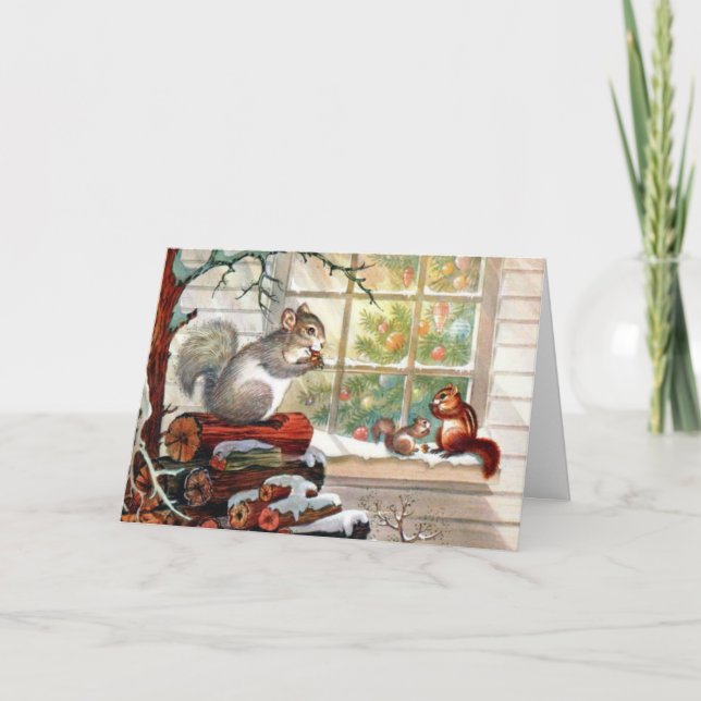 Vintage julekorre helgkort (Framsida)