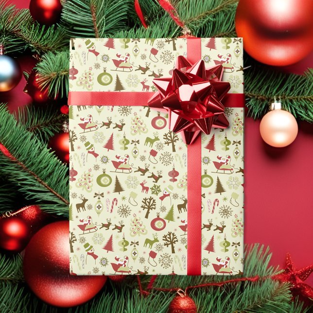 Vintage Julens Roligt Papper inslagning Presentpapper (Skapare uppladdad)