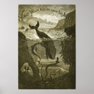Vintage Jules Verne 20 000 leagues... Poster
