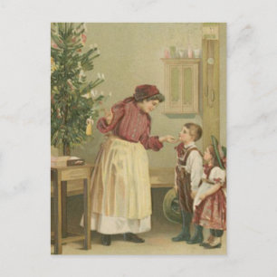 Vintage-julfamiljen Helg Vykort