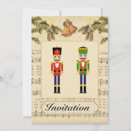 Vintage-julfest-inbjudan med jul inbjudningar