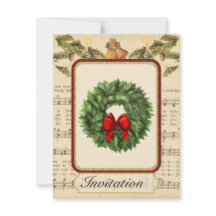 Vintage-julfest-inbjudan med jul