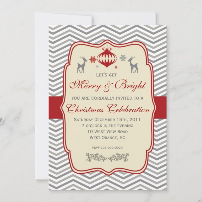 Vintage julfest inbjudningar (Framsida)