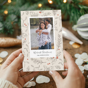 Vintage julfirande fotokort julkort