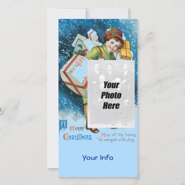 Vintage julfotbokort julkort (Framsida)