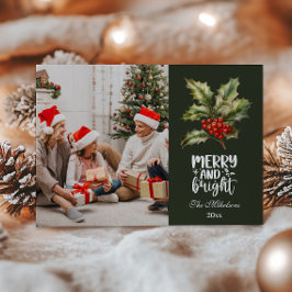 Vintage-julfoto-familjen Firande Julkort