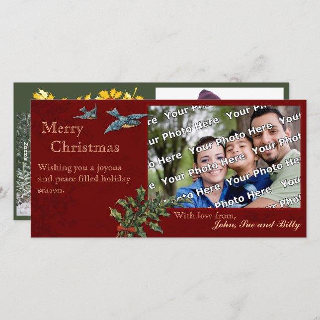 Vintage-julfotokort Julkort (Fram/baksida)