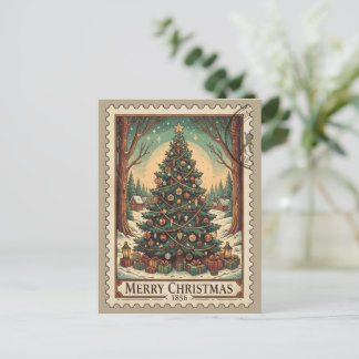 Vintage julfrimärket God Jul Vykort
