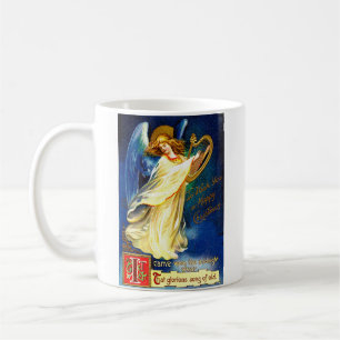 Vintage julgel med harp kaffemugg