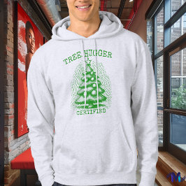 Vintage julgran - Retro Halftone Tallrik Grön Hoodie
