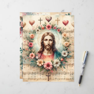 Vintage julgranar påskkort Scrapbookpapper