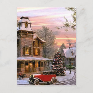 Vintage-julgrannskap Helg Vykort