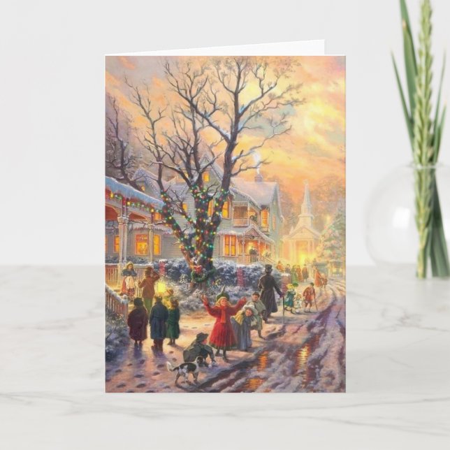 Vintage-julgrannskap Helgkort (Framsida)