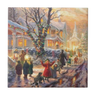 Vintage-julgrannskap Kakelplatta