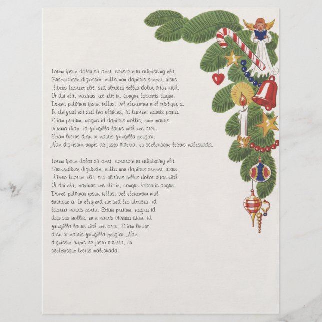 Vintage julgransgren med ängel, höger (Framsida)