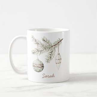 Vintage julgranskukor i mjuk grön färg kaffemugg