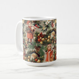 Vintage julgranskulor i victoriansk stil kaffemugg
