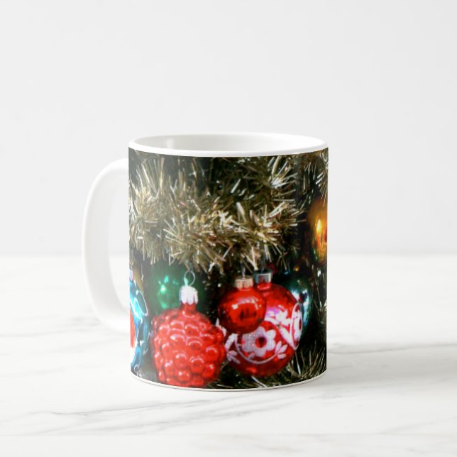 Vintage julgransprydnader kaffemugg (Framsida vänster)