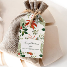 Vintage julgrönsaksmönster presentetikett