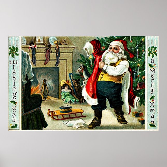 Vintage julhälsningar poster (Framsidan)