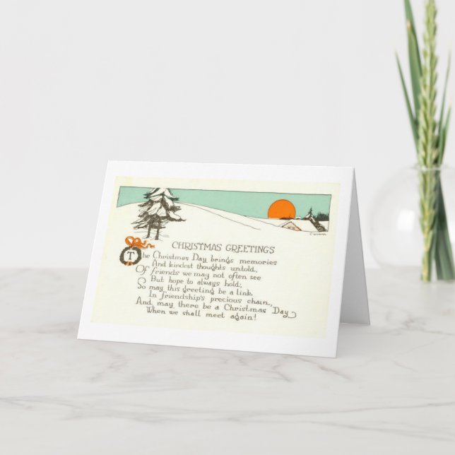 Vintage - Julhälsningar till vänner. Helgkort (Framsida)