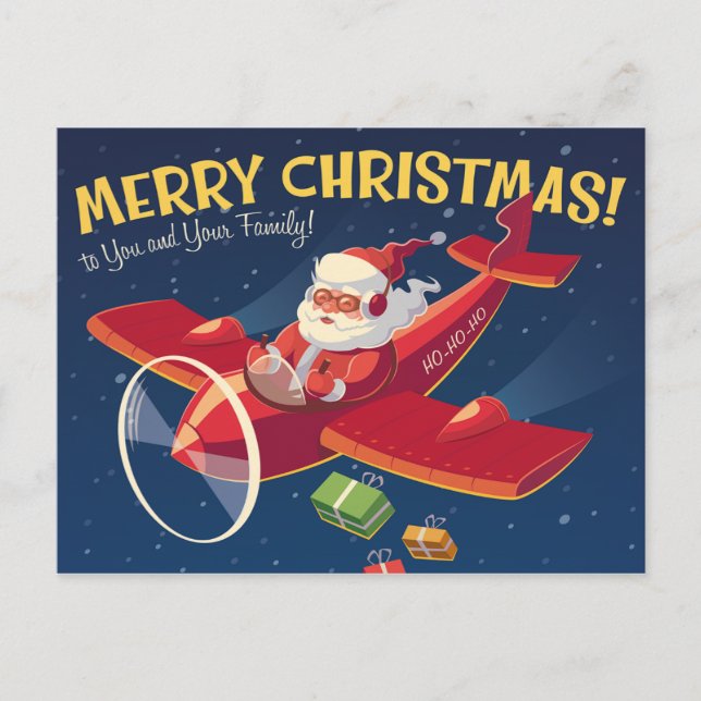 Vintage-julhälsningskort Helg Vykort (Framsida)