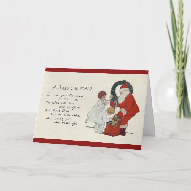 Vintage julhälsningskort helgkort (Framsida)