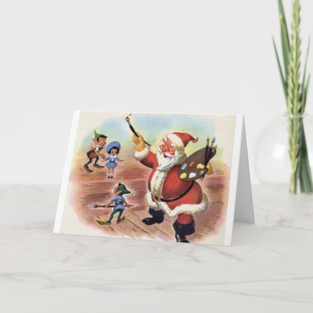 Vintage julhälsningskort helgkort (Framsida)